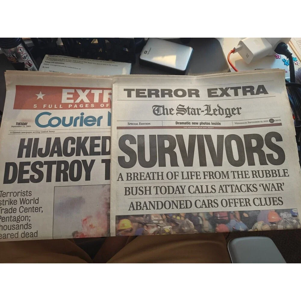 September 11 2001 Newspapers (NJ Star-Ledger & Courier News)